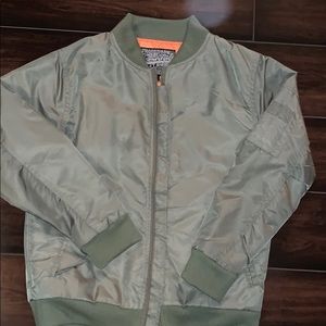 Kids green bomber jacket